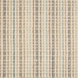 Broadloom carpet in textured stripe in striated taupe, brown, tan and cream.
