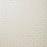 Detail of wallpaper in a geometric damask print in cream.