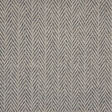 Broadloom carpet in a herringbone pattern in navy blue and grey.