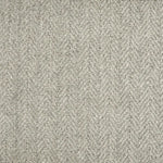 Broadloom carpet in a herringbone pattern in heather grey.