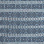 Patterned fabric with blue and white geometric design