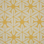 Printed linen in a shibori tie-dye pattern in yellow. 