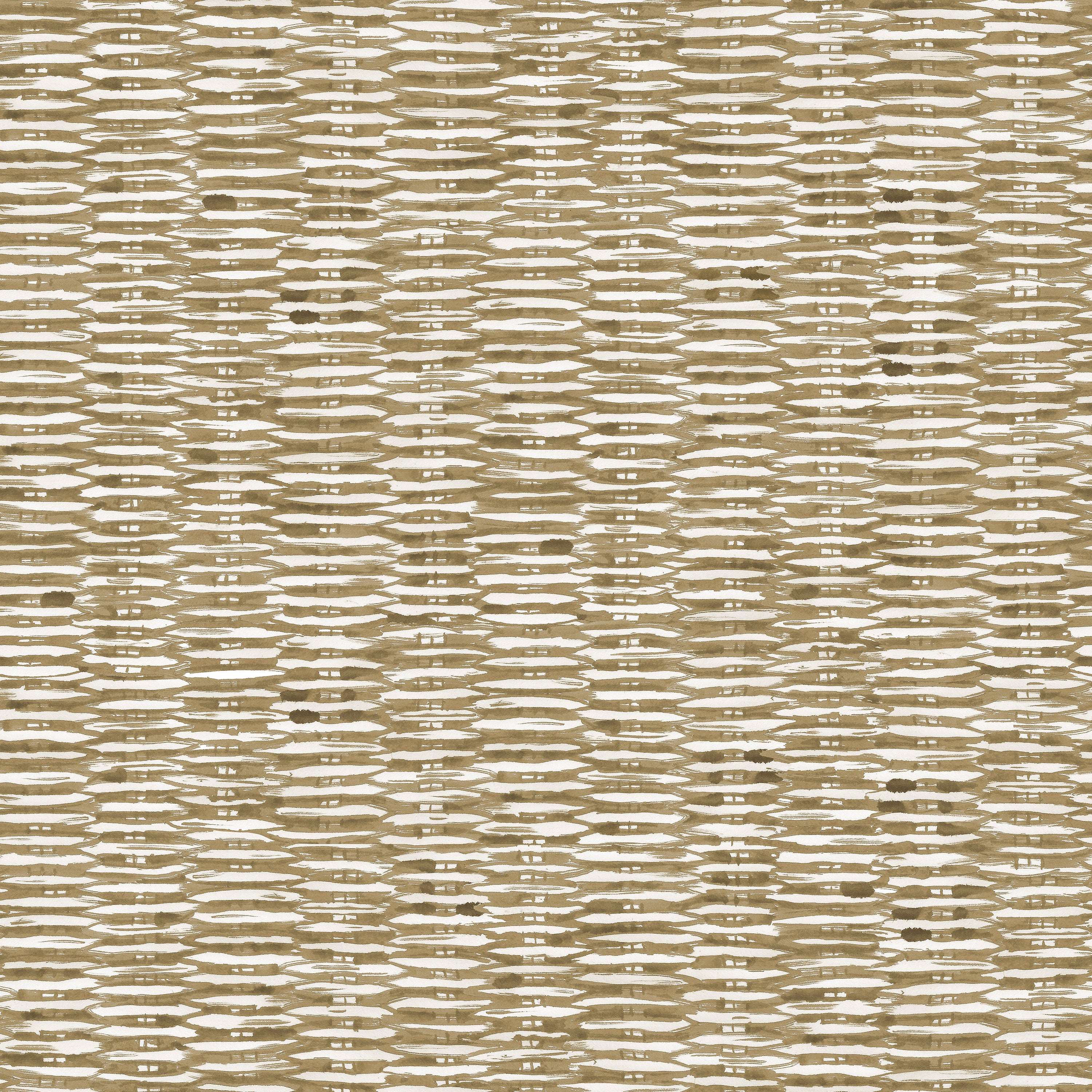 Detail of wallpaper in a textural checked print in mottled brown on a white field.