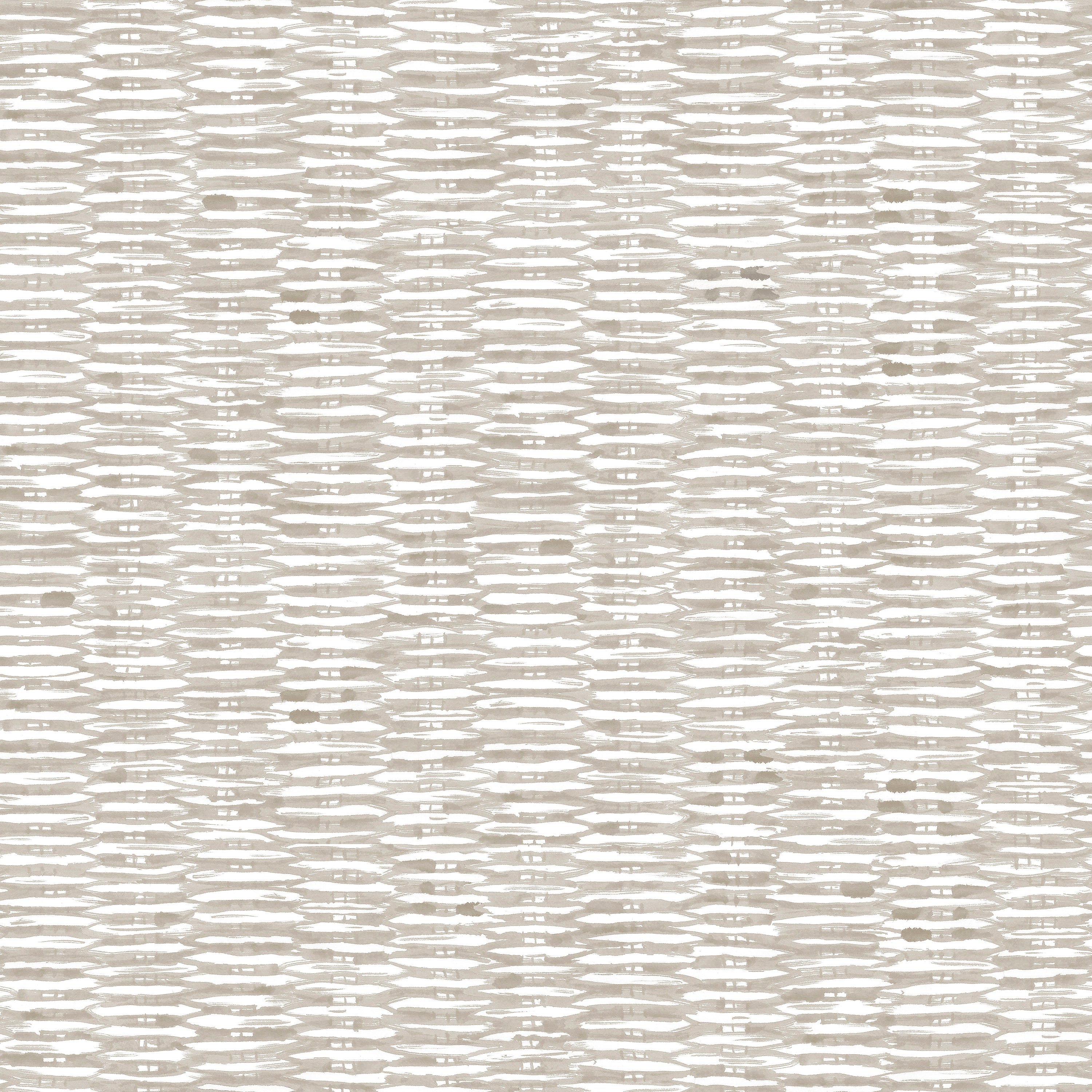 Detail of wallpaper in a textural checked print in tan on a white field.
