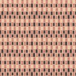 Detail of fabric in a geometric check print in shades of pink, tan and black.