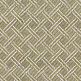 Broadloom carpet with ivory double line lattice on a light green field. 