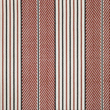 Broadloom carpet swatch in a herringbone striped pattern in a red black design