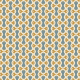 Scaled-out view of fabric in an interlocking curvilinear print in shades of cream, gold and blue-gray.