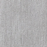 Detail of fabric in a painterly dotted print in gray on a light gray field.