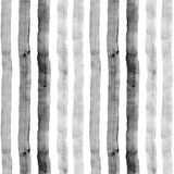 Detail of wallpaper in a painterly stripe print in shades of gray on a white field.