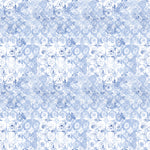 Floral pattern with blue and white flowers