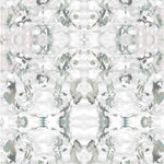 Detail of wallpaper in a watercolor paint blotch print in gray and turquoise on a white field.