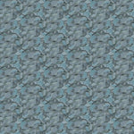 Wallpaper detail in an undulating abstract watercolor motif in shades of steel blue and charcoal. 