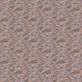 Wallpaper detail in an undulating abstract watercolor motif in light purple, blush, rust and charcoal.