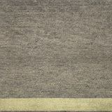 Handknotted rug in a  pewter silk rib with gold metallic stripes and border. 