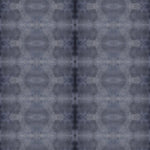 Detail of wallpaper in a repeating ink blot print in navy on a charcoal field.