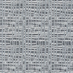 Detail of wallpaper in an irregular woven print in shades of gray and charcoal.