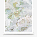 Wallpaper roll with a floral pattern on a white background