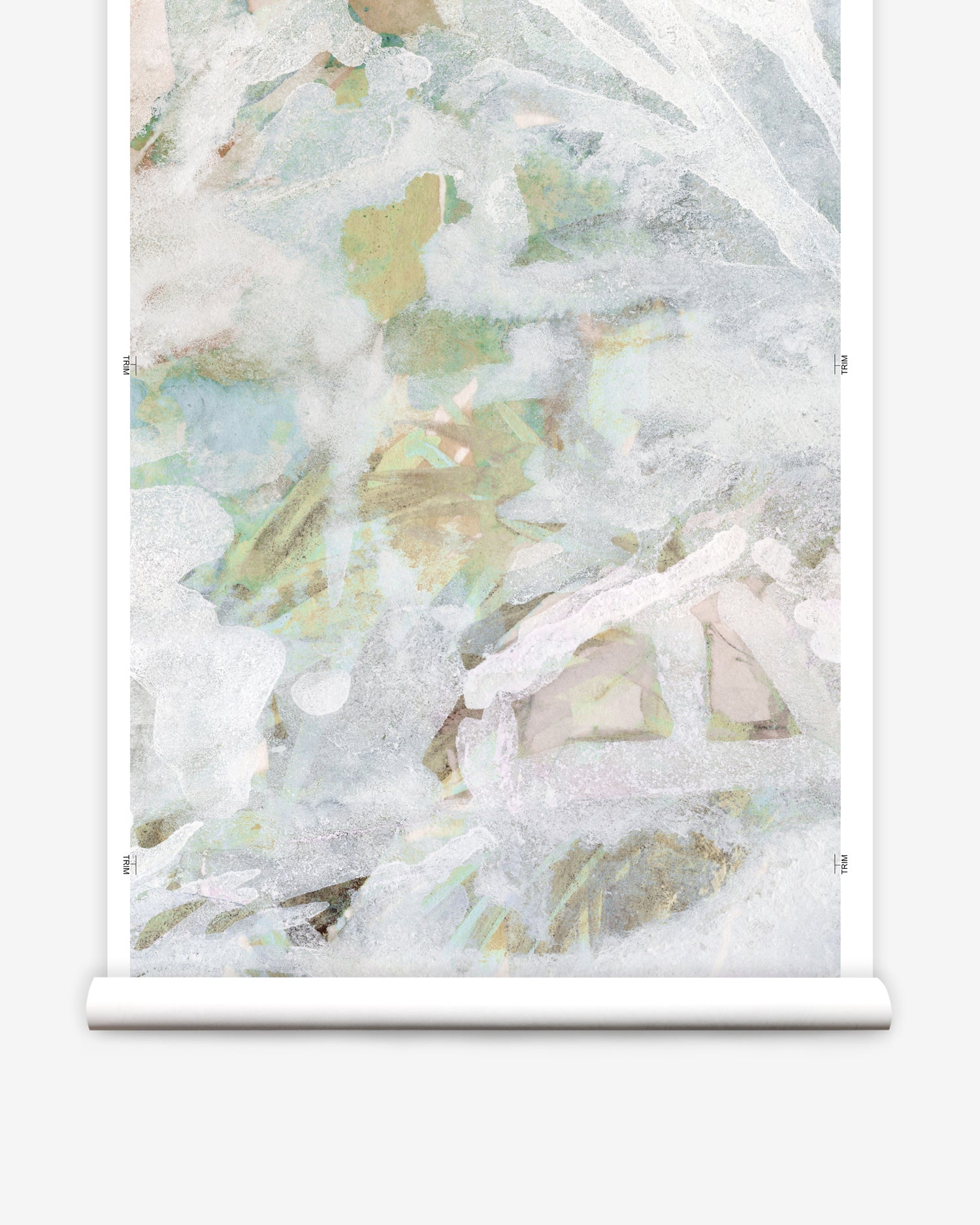 Wallpaper roll with a floral pattern on a white background