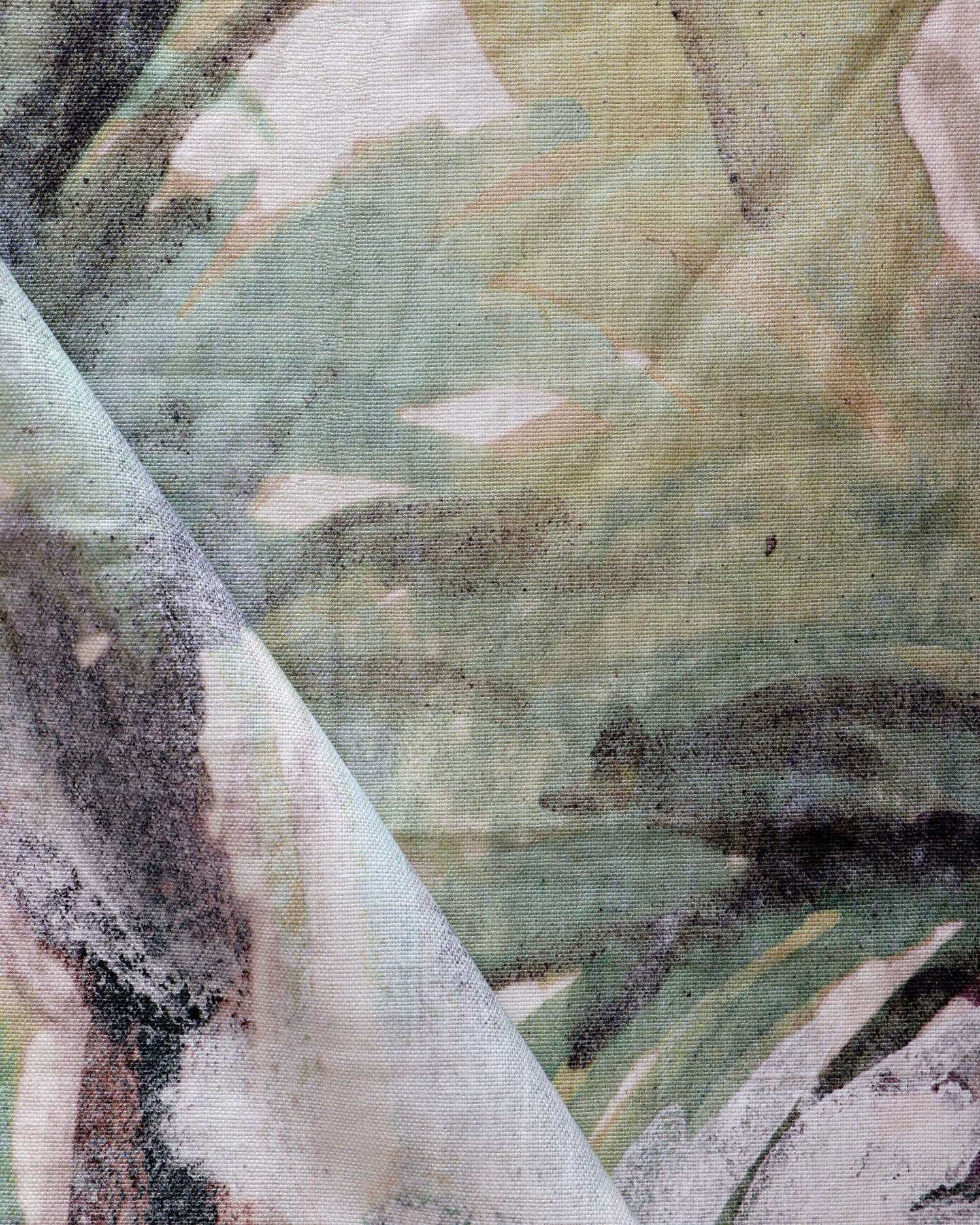 Abstract art with a mix of green, black, and white colors.