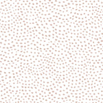 Detail of wallpaper in a scalloped dot print in blush on a white field.
