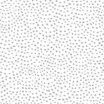 Detail of wallpaper in a scalloped dot print in gray on a cream field.