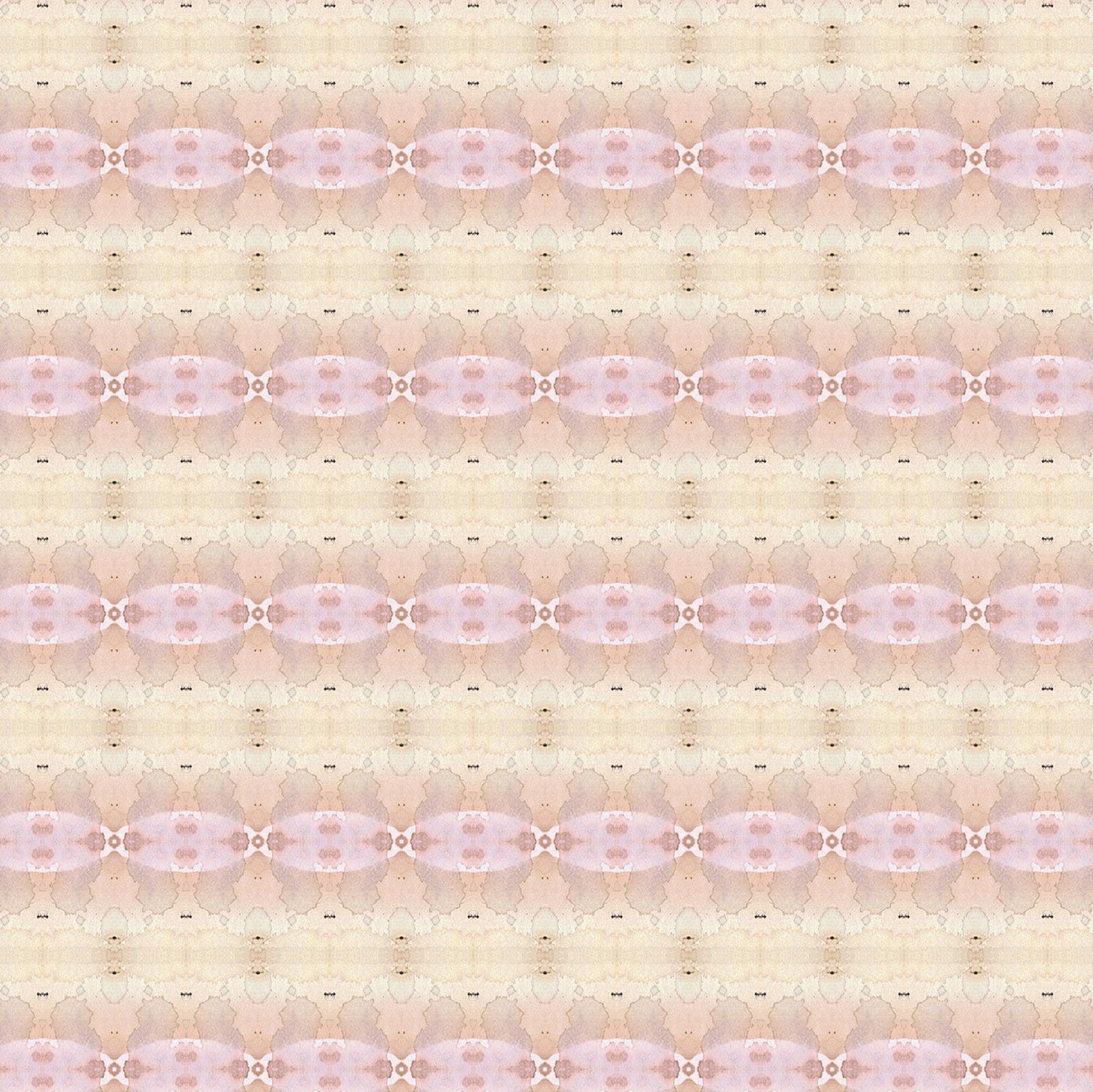 Detail of wallpaper in a gridded paint splatter print in shades of pink, yellow, cream and white.