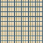 Scaled-out view of wallpaper in a squiggly check pattern in blue, green and gold on a light yellow field.