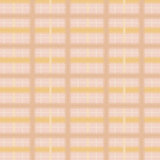 Detail of wallpaper in a squiggly check pattern in cream, brown and yellow on a pink field.