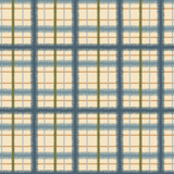 Scaled-out view of wallpaper in a squiggly check pattern in blue, green and gold on a light yellow field.