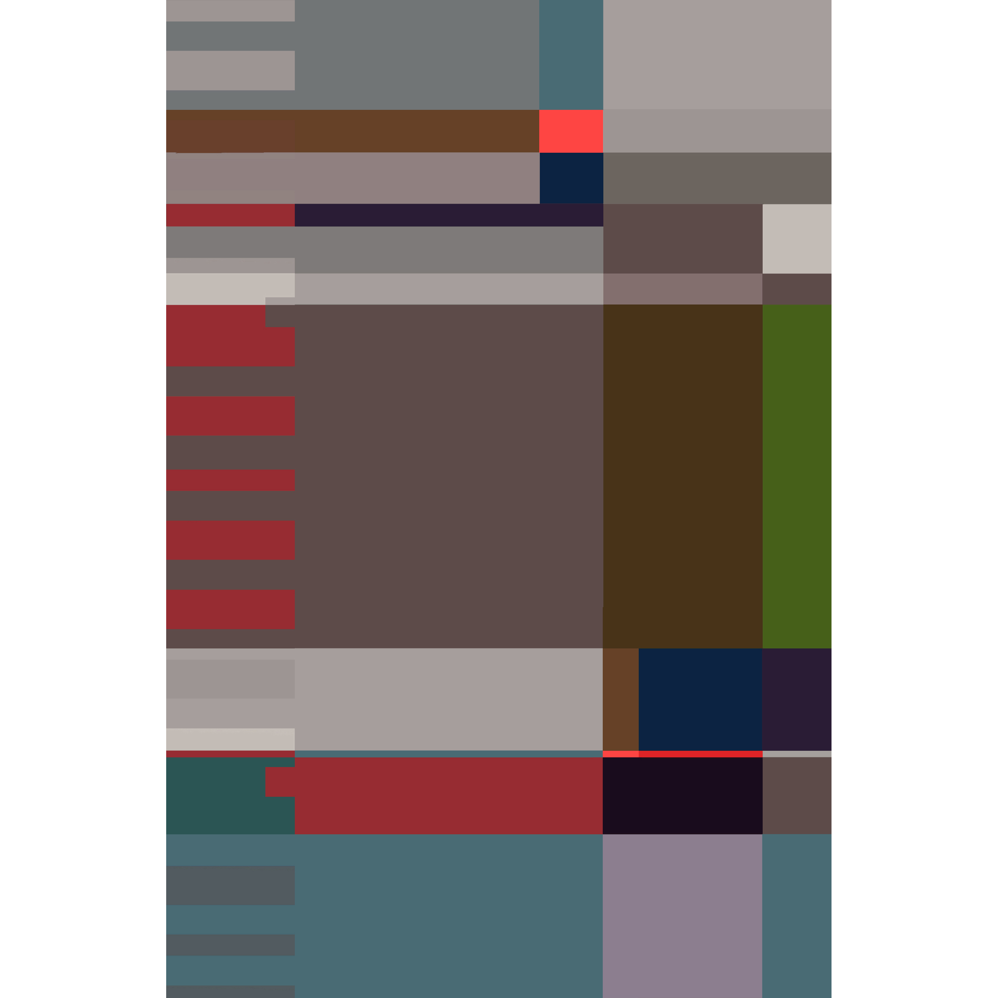 Artwork rendering of a flatwoven rug in a graphic broken stripe pattern in bright colors- orange, blue, grey, black and brown.