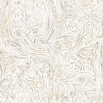 Detail of wallpaper in a playful abstract sun print in brown on a cream field.