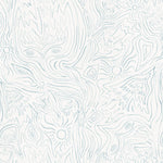 Detail of wallpaper in a playful abstract sun print in light blue on a white field.