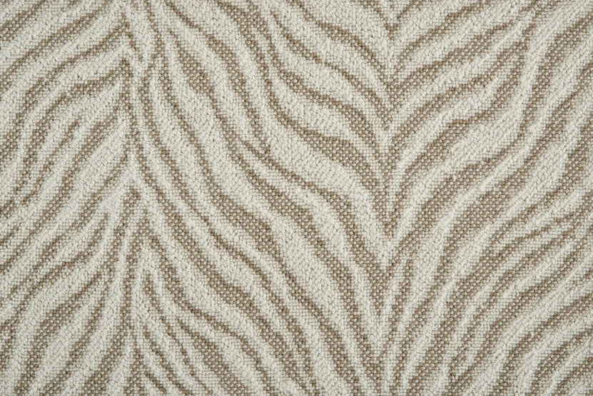 Broadloom carpet swatch textured design in white tan