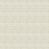 Detail of fabric in a playful triangular stripe print in gray and cream.