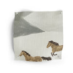 Fabric with horse design on a white background