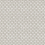 Detail of wallpaper in a geometric grid print in gray on a white field.
