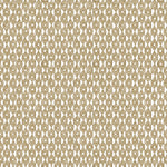 Detail of wallpaper in a geometric grid print in brown on a white field.