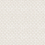 Detail of fabric in a geometric grid print in gray on a white field.