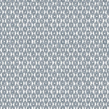 Detail of fabric in a geometric grid print in navy on a white field.