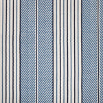 Broadloom carpet swatch in a herringbone striped pattern in a blue design