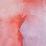 Detail of wallpaper in an abstract curvilinear pattern in mottled pink, red and purple.