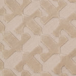 Detail of the Iseo Rug in Pearl, a textural monochromatic abstract geometric pattern in ivory. 