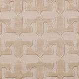 Detail of the Iseo Rug in Pearl, a textural monochromatic abstract geometric pattern in ivory. 