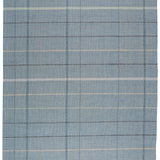 Full size Jasper Waffle Rug in Chalcedony, a large scale plaid pattern of denim blue, black, yellow and pale turqouise. 