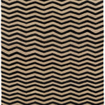 Full size Penta Chevron Rug in Onyx-Ivory a black and white chevron pattern. 