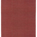 Full Size Plain Stitched Border Rug in Carmine, a solid red rug with a black border with black border with pink and taupe dashes. 
