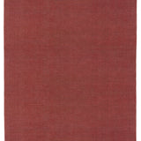 Full Size Plain Stitched Border Rug in Carmine, a solid red rug with a black border with black border with pink and taupe dashes. 