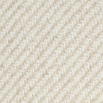 Wool broadloom carpet swatch in a high-pile diagonal stripe in mottled light gray and white.