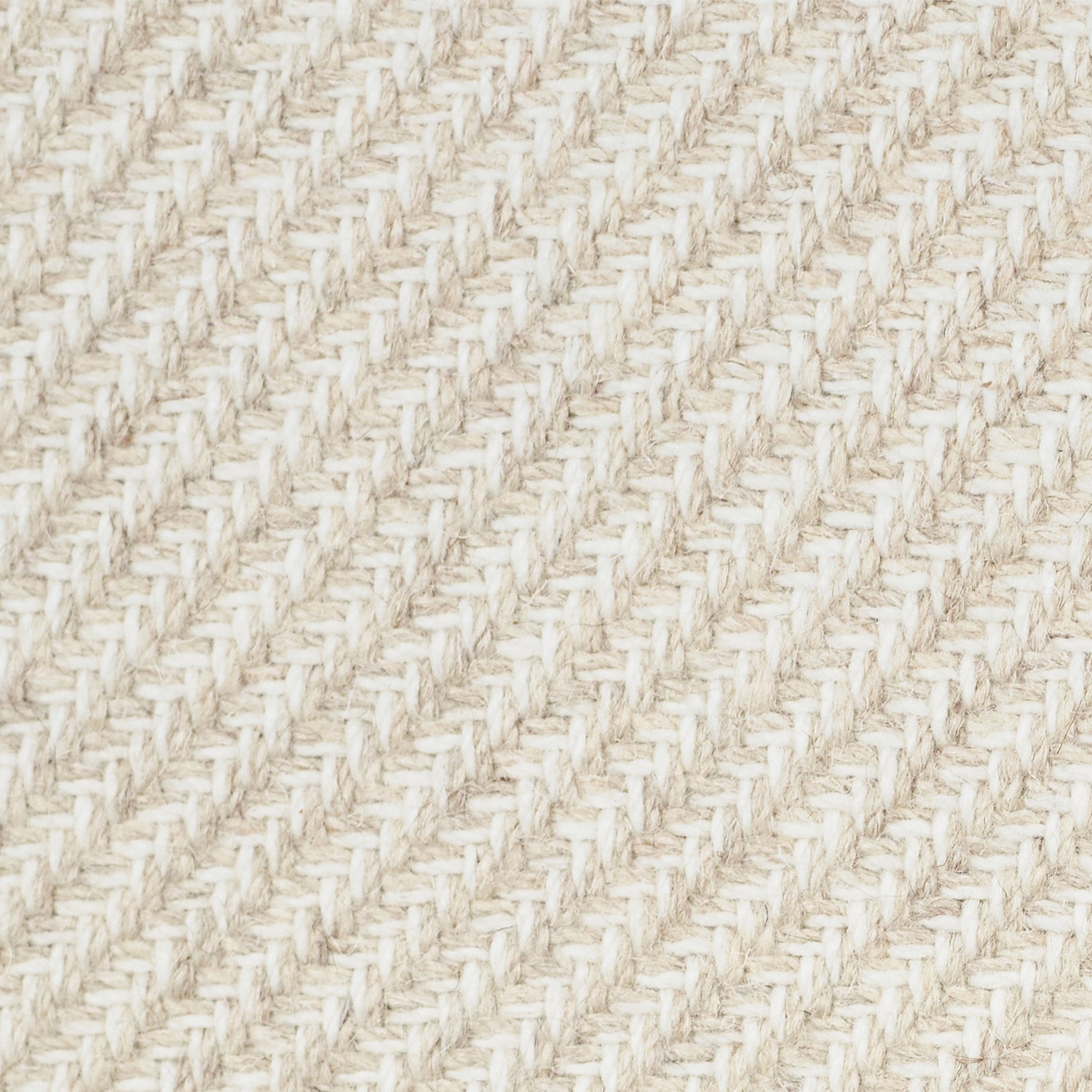 Wool broadloom carpet swatch in a high-pile diagonal stripe in mottled light gray and white.